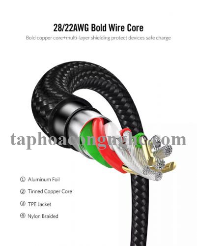 Ugreen 60204 0.5 Màu Xám Cáp USB-A sang Type C sạc nhanh ED022 30060204